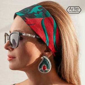 گوشواره جواهردوزی "بته جقه سبز"
